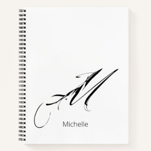 Stressed Script with Name Monogram Notebook