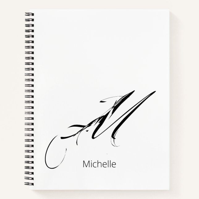 Stressed Script with Name Monogram Notebook (Front)