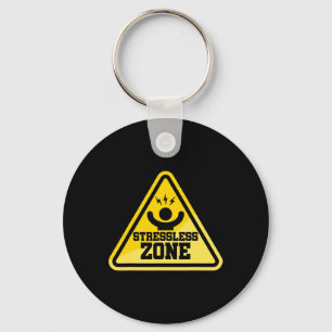 Stressless Zone National Sign Stress Awareness Mon Keychain