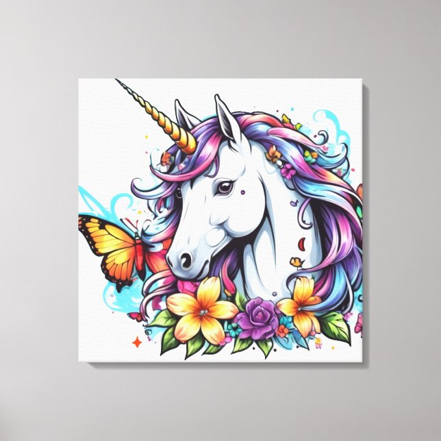 Stretch Canvas Print - Beautiful Unicorn (Front)