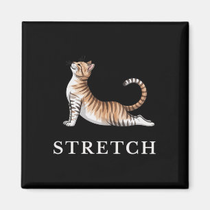 Stretch Cat Yoga Shirt Calm Lance Cute Animal Yogi Magnet