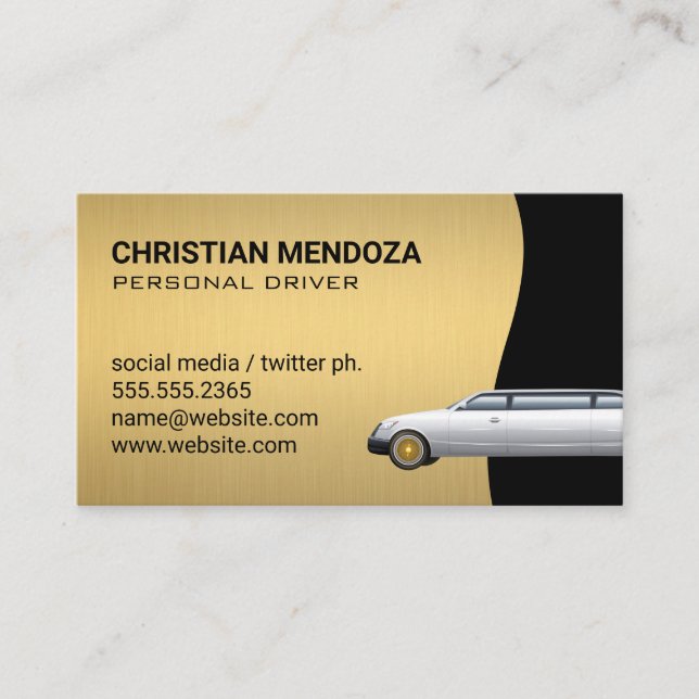 Stretch Limo | Driver Services Business Card (Front)
