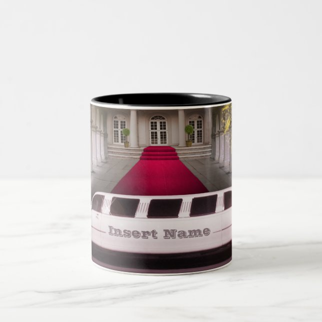 Stretch Limo with your name Two-Tone Coffee Mug (Center)