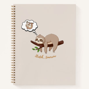 Stretch Tomorrow Sloth Notebook Cozy Minimalist
