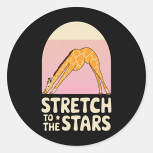Stretch Toward The Galaxy Giraffe Positivity Growt Classic Round Sticker