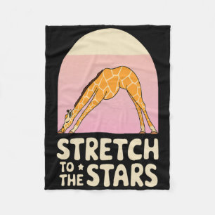 Stretch Toward The Galaxy Giraffe Positivity Growt Fleece Blanket