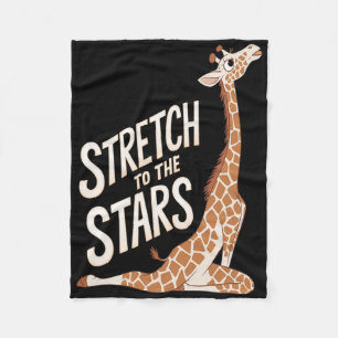 Stretch Toward The Galaxy Positive Yoga Giraffe Hu Fleece Blanket