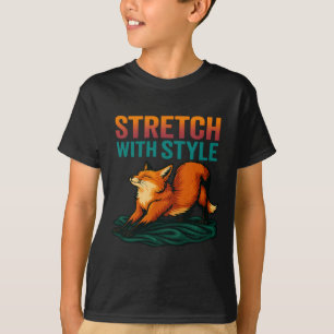 Stretch With Style Relaxing Fox Yoga Pose Fitness T-Shirt