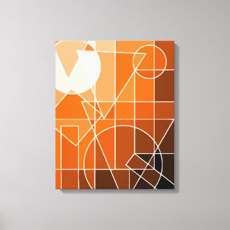 Stretched Canvas 2D art Monochromatic Orange Colou