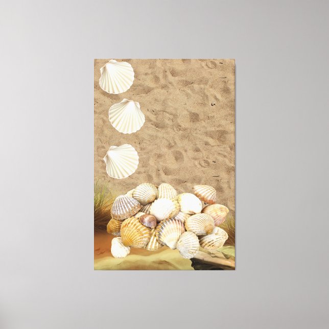 Stretched Canvas Print Beach Clams Sand (Front)