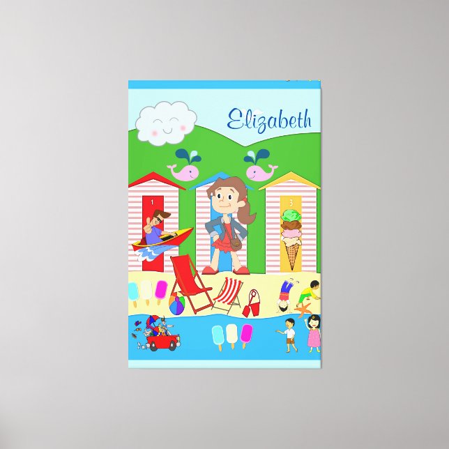 Stretched Canvas Print Beach Summer Fun (Front)