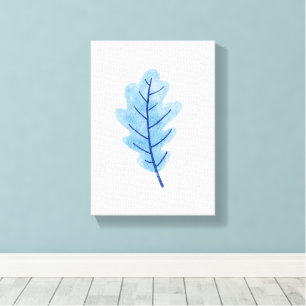 Stretched Canvas Print Beautiful Blue Leaf