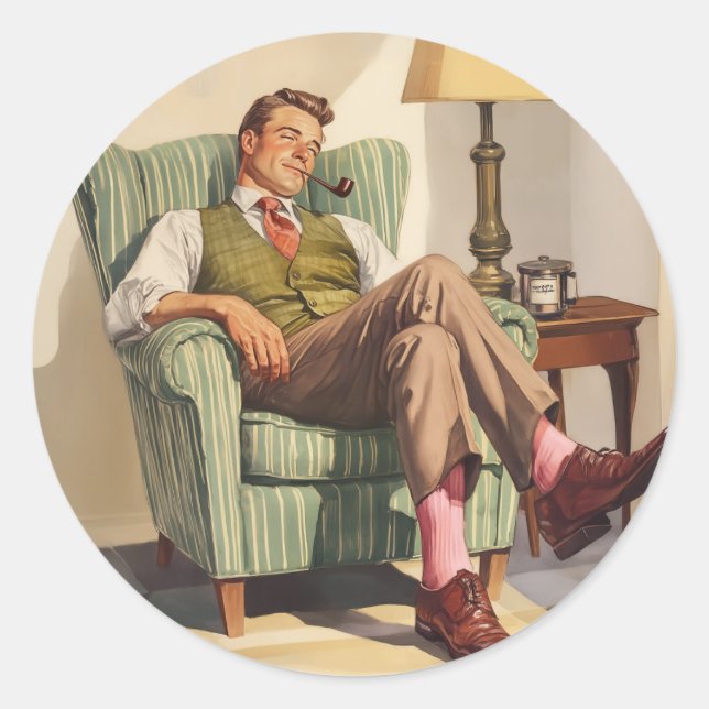 Stretched Canvas Print Classic Round Sticker (Front)