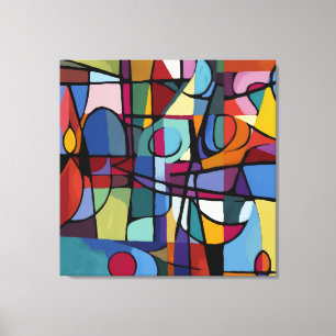 Stretched Canvas Print: Cubism Abstract Art