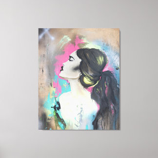Stretched Canvas Print Graffiti Girl