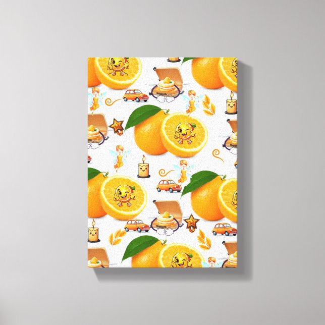 Stretched Canvas Print Happy Oranges  (Front)