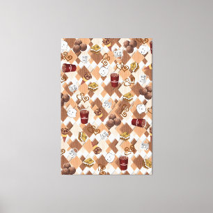 Stretched Canvas Print Hot Chocolate Marshmallow