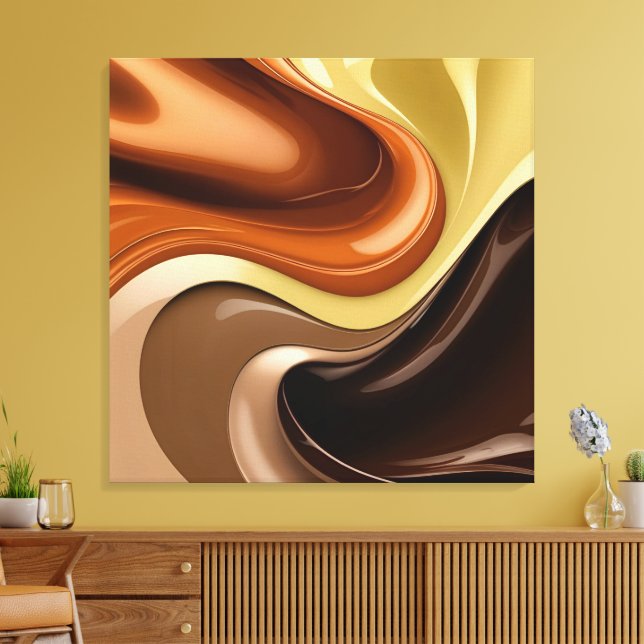 Stretched canvas print in stylish graphic (Insitu(LivingRoom))
