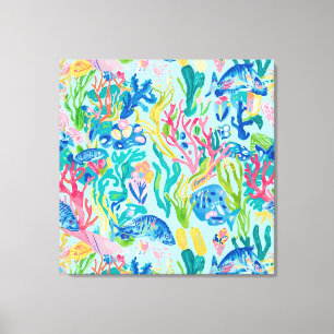 Stretched canvas print in stylish graphic