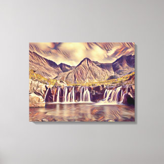Stretched Canvas Print isle of skye fairy pools 