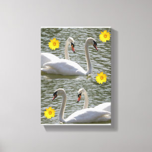 Stretched Canvas Print Mother's Day Swan