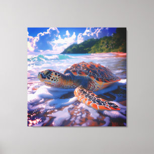 Stretched Canvas Print of Ocean Turtle