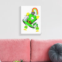 Stretched Canvas Print St. Patrick's Day Rabbit