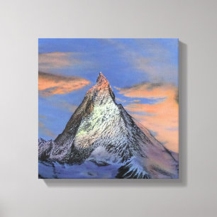 Stretched Canvas Print - The Matterhorn At Sunset