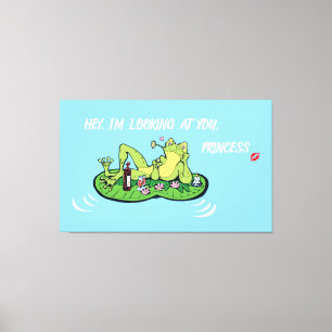 Stretched Canvas Print Valentine's Day Funny Frog 