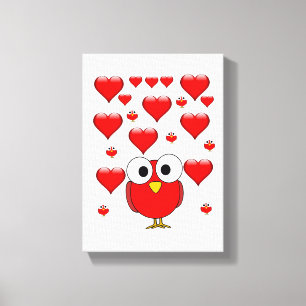 Stretched Canvas Print Valentine's Day Penguin