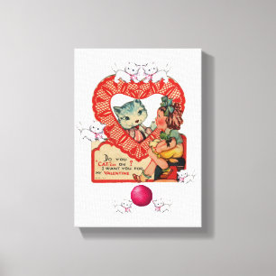 Stretched Canvas Print Valentine's Day Vintage