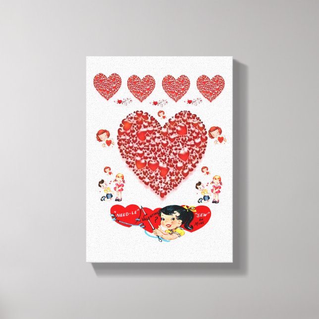 Stretched Canvas Print Valentine's Day Vintage (Front)
