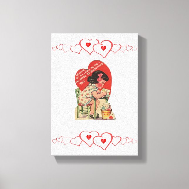 Stretched Canvas Print Valentine's Day Vintage (Front)