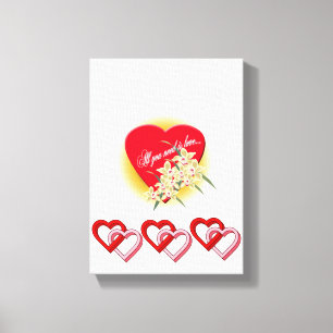 Stretched Canvas Print Valentine's Day Vintage
