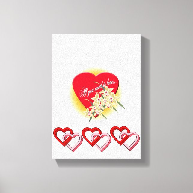 Stretched Canvas Print Valentine's Day Vintage (Front)