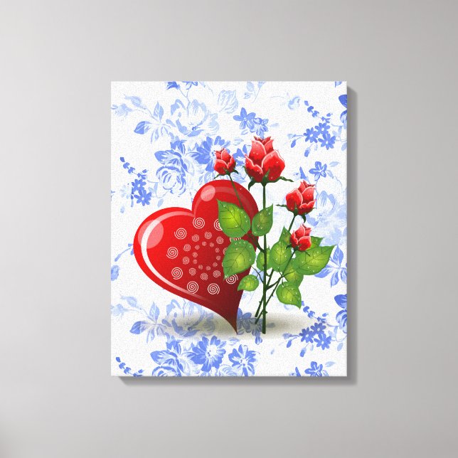 Stretched Canvas Print Valentine's Day Vintage (Front)