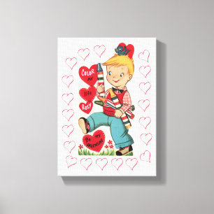 Stretched Canvas Print Valentine's Day Vintage