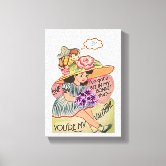 Stretched Canvas Print Valentine's Day Vintage (Front)