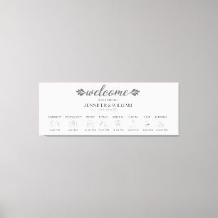 Stretched Canvas Print Wedding Timeline board