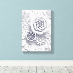Stretched Canvas Print White Flowers Floral