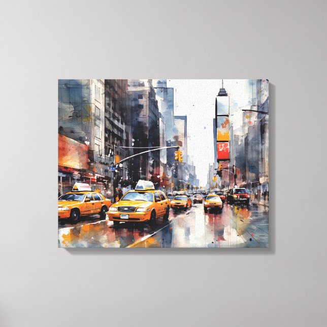 Stretched Canvas Print with New York City. (Front)