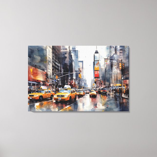 Stretched Canvas Print with New York City. (Front)