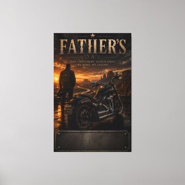 Stretched Canvas PrintCustom Motorcycle Dad Father Print (Front)