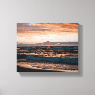 Stretched canvas with beach waves image print