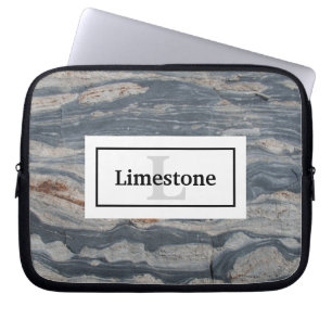 Stretched Limestone Rock Texture with Monogram Laptop Sleeve