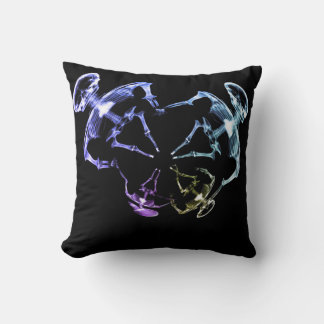 Stretched X-Ray Skeleton Family 2 Throw Pillow