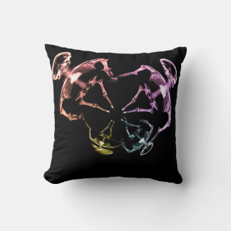 Stretched X-Ray Skeleton Family 3 Throw Pillow
