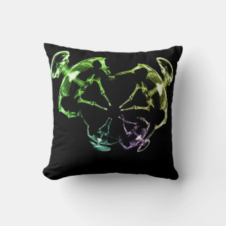 Stretched X-Ray Skeleton Family 4 Throw Pillow