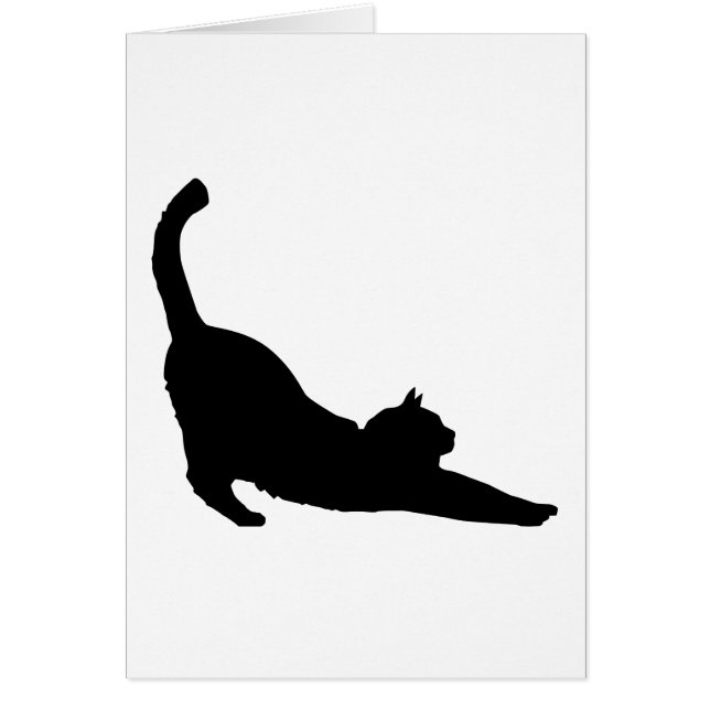 Stretching Black Cat Silhouette (Front)