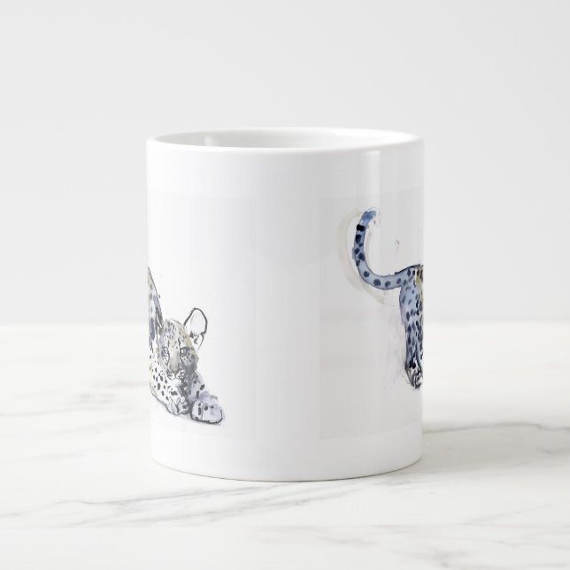 Stretching Cub Large Coffee Mug (Front)